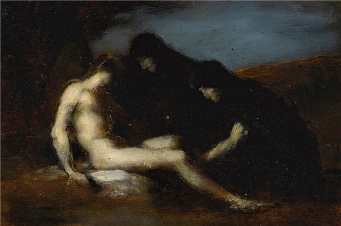 让-雅克·亨纳 (Jean-Jacques Henner，法国画家)高清油画作品-《圣塞巴斯蒂安》