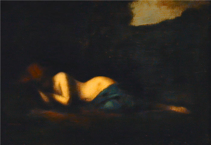 让-雅克·亨纳 (Jean-Jacques Henner，法国画家)高清油画作品-《抹大拉（19世纪）》