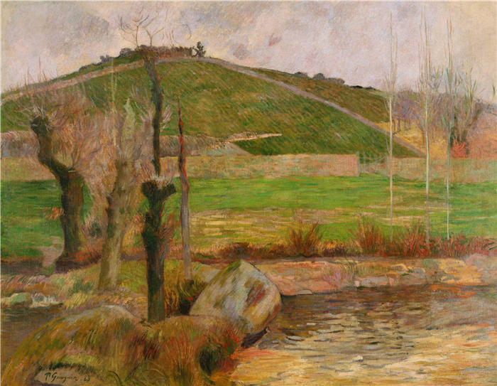 保罗·高更(Paul Gauguin,法国画家)高清作品-《艾文桥附近的风景(1888 年)》