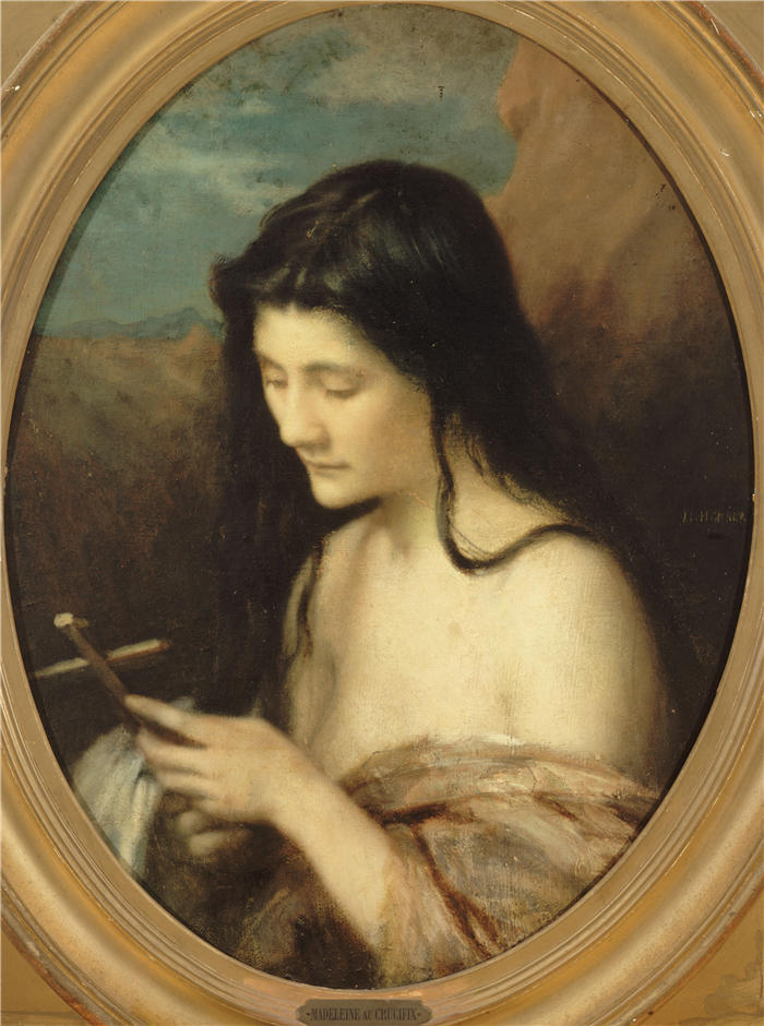 让-雅克·亨纳 (Jean-Jacques Henner，法国画家)高清油画作品-《埃及圣玛丽 (1861)》