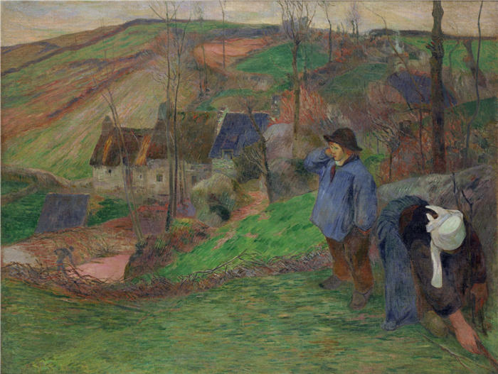 保罗·高更(Paul Gauguin,法国画家)高清作品-《布列塔尼的风景》