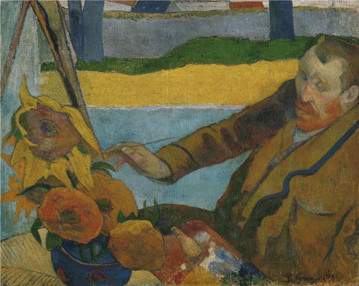 保罗·高更（Paul Gauguin，法国画家）高清作品-《文森特梵高画向日葵》