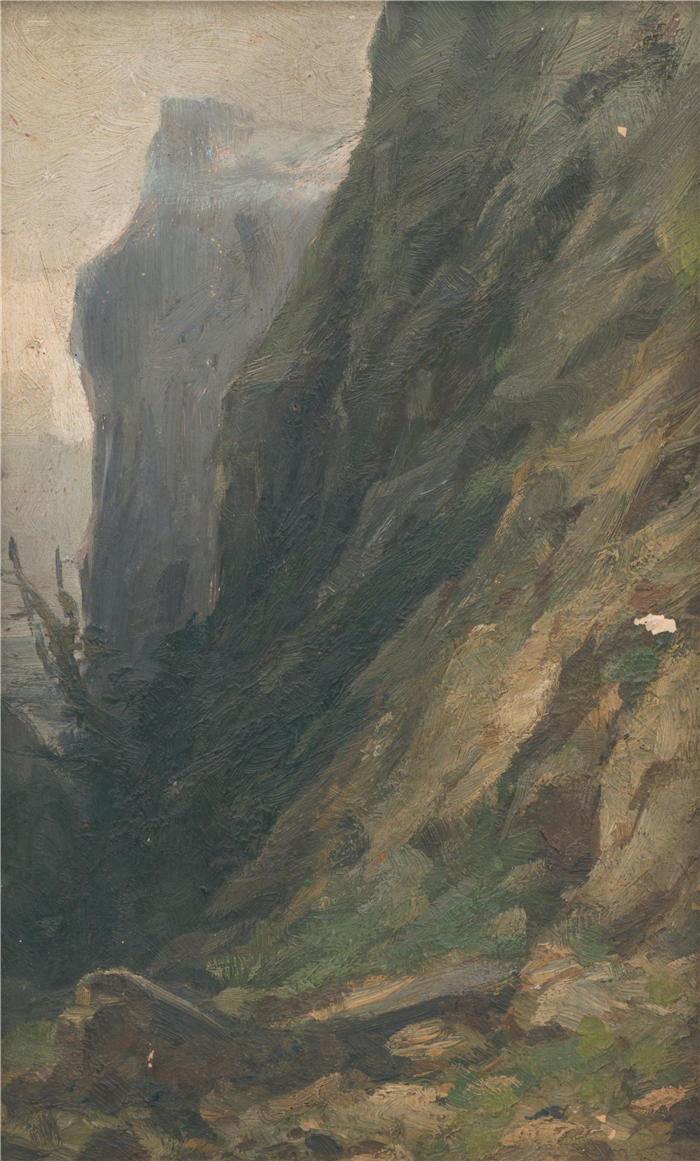 ĽudovítČordák(匈牙利画家)高清作品-《Záber zo Zádielskej doliny (1894–1895)》