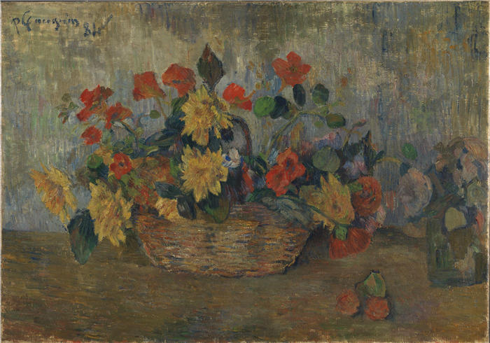 保罗·高更（Paul Gauguin，法国画家）高清作品-《花静物 (1884)》