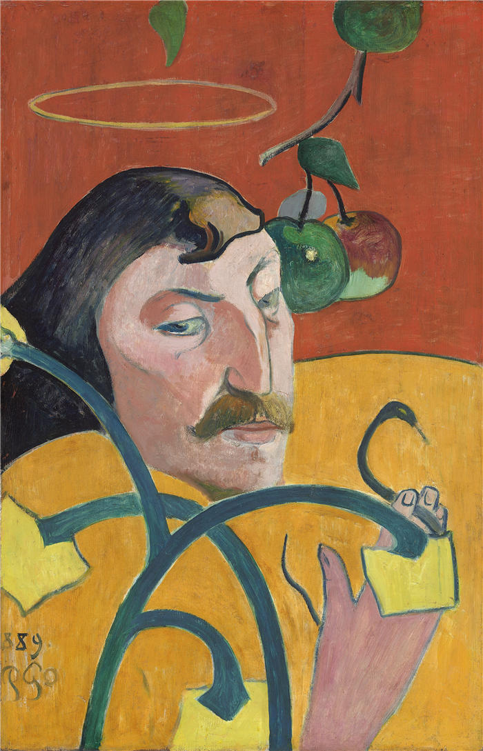 保罗·高更（Paul Gauguin，法国画家）高清作品-《自画像（1889）》
