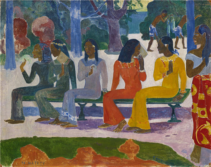 保罗·高更（Paul Gauguin，法国画家）高清作品-《市场(1892)》