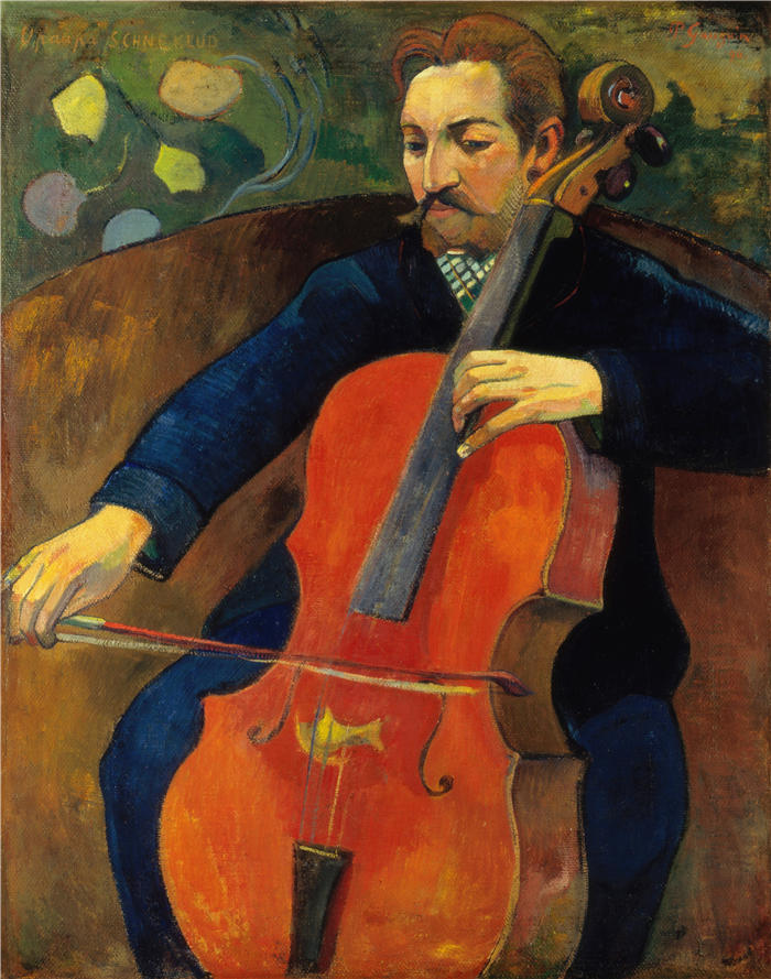 保罗·高更（Paul Gauguin，法国画家）高清作品-《大提琴家施内克卢德 (1894)》