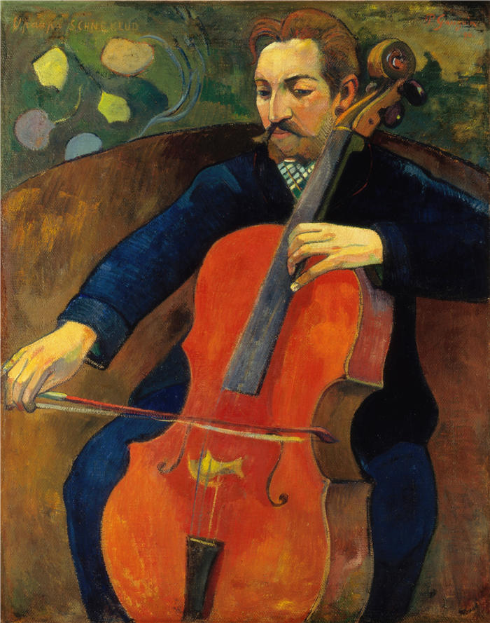 保罗·高更(Paul Gauguin,法国画家)高清作品-《大提琴家施内克卢德 (1894)》