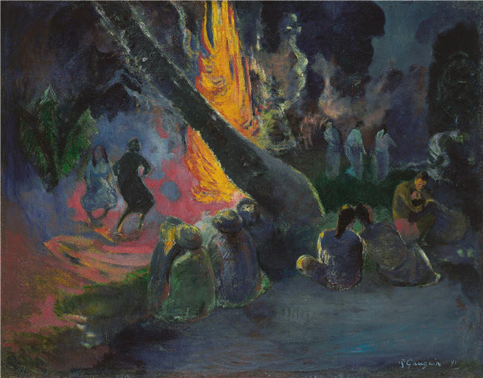 保罗·高更（Paul Gauguin，法国画家）高清作品-《火舞（1891）》
