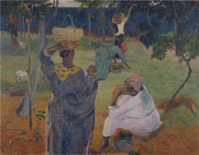 保罗·高更(Paul Gauguin,法国画家)高清作品-《在马提尼克的芒果中》