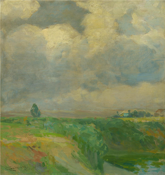 ĽudovítČordák（匈牙利画家）高清作品-《多云 (1910)》