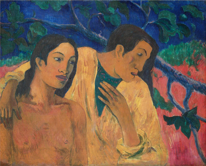 保罗·高更(Paul Gauguin,法国画家)高清作品-《逃生(大溪地田园诗)(1902)》
