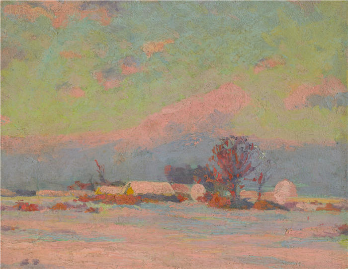 ĽudovítČordák（匈牙利画家）高清作品-《冬夜（1925-1930）》