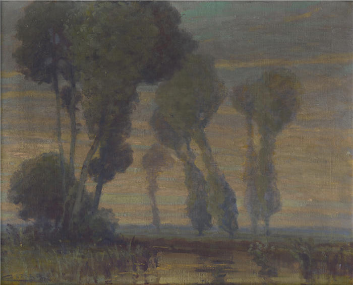 ĽudovítČordák（匈牙利画家）高清作品-《风景（1910–1920）》