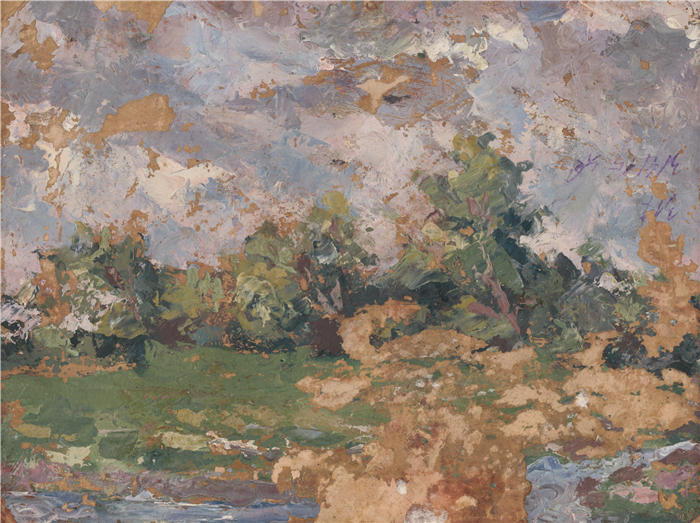 ĽudovítČordák(匈牙利画家)高清作品-《风景 (1910–1915)》