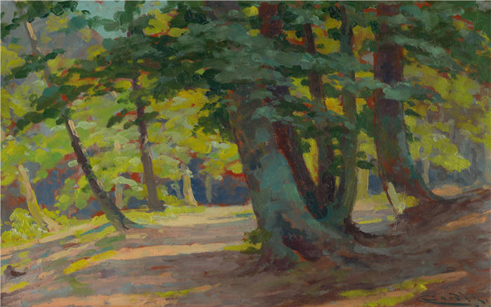 ĽudovítČordák（匈牙利画家）高清作品-《森林 (1925–1930)》