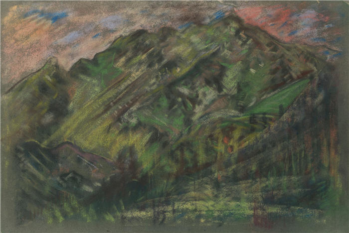 阿诺德·彼得·魏斯-库宾赞（Arnold Peter Weisz-Kubínčan，斯洛伐克画家）高清作品-《高塔特拉山的主题 (1934)》