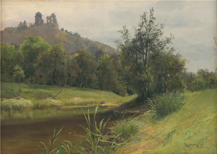ĽudovítČordák（匈牙利画家）高清作品-《莫查里纳·波德·斯莱克姆·赫拉多姆（1896）》