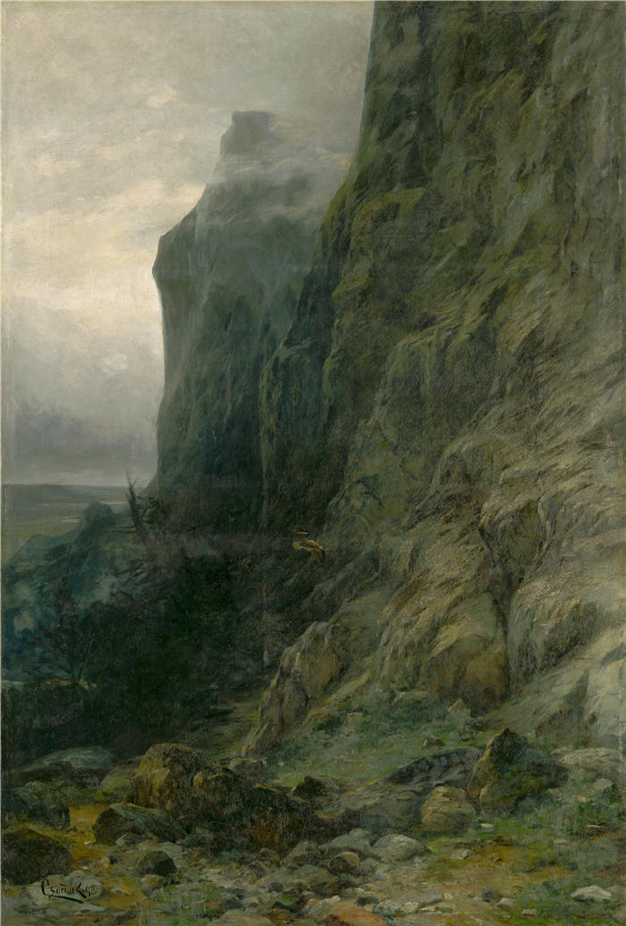 ĽudovítČordák（匈牙利画家）高清作品-《岩石 (1895)》