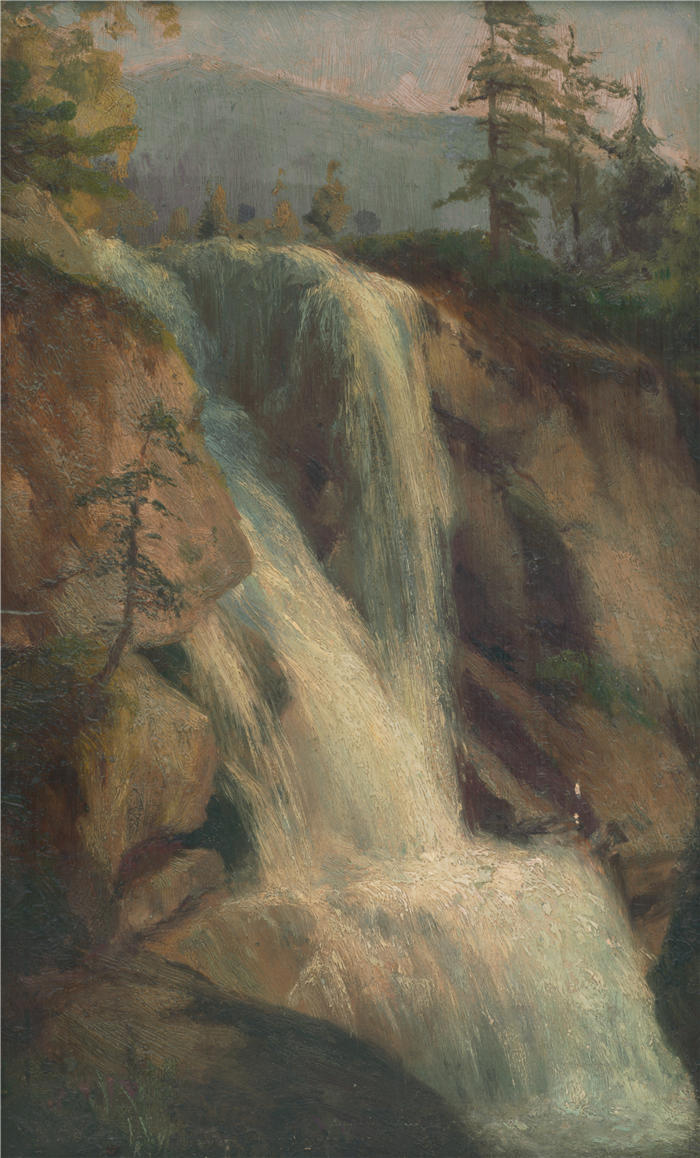 ĽudovítČordák（匈牙利画家）高清作品-《瀑布 (1900–1905)》