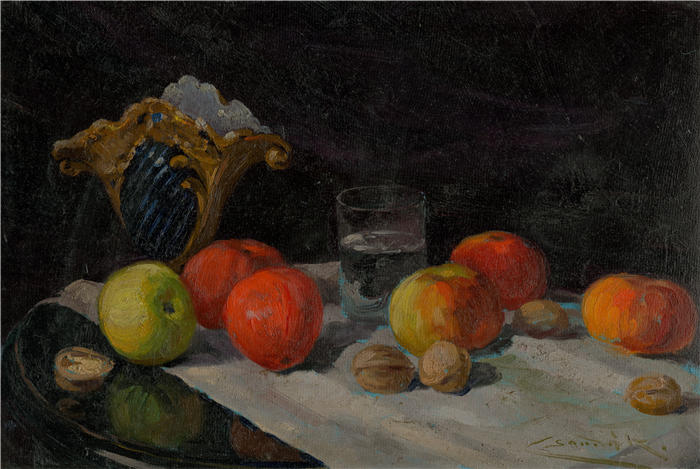 ĽudovítČordák（匈牙利画家）高清作品-《苹果静物（1925-1930）》