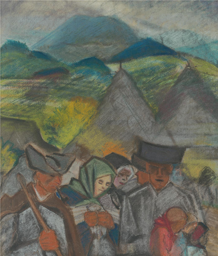 阿诺德·彼得·魏斯-库宾赞（Arnold Peter Weisz-Kubínčan，斯洛伐克画家）高清作品-《Z poľa domov (1930-1933)》