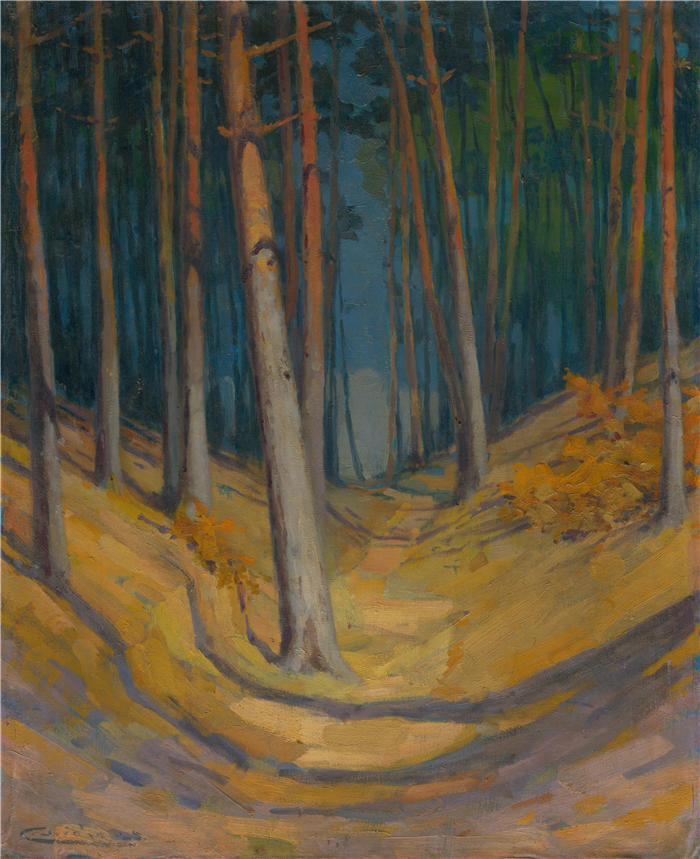 ĽudovítČordák（匈牙利画家）高清作品-《森林 (1925)》