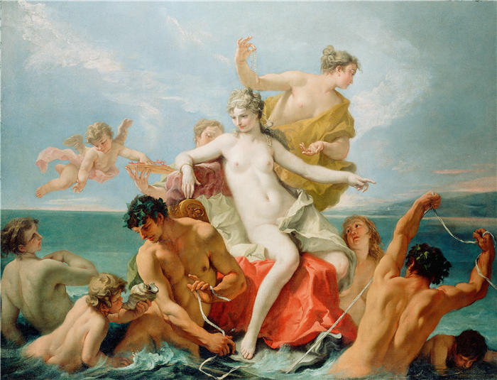 塞巴斯蒂亚诺·里奇（Sebastiano Ricci，意大利画家）高清作品-《海洋维纳斯的胜利 (1713)》