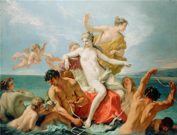 塞巴斯蒂亚诺·里奇(Sebastiano Ricci,意大利画家)高清作品-《海洋维纳斯的胜利 (1713)》