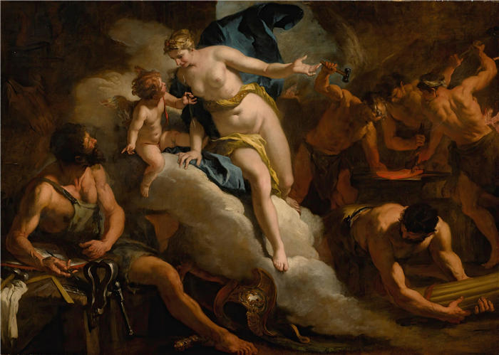 塞巴斯蒂亚诺·里奇(Sebastiano Ricci,意大利画家)高清作品-《火神熔炉中的金星》