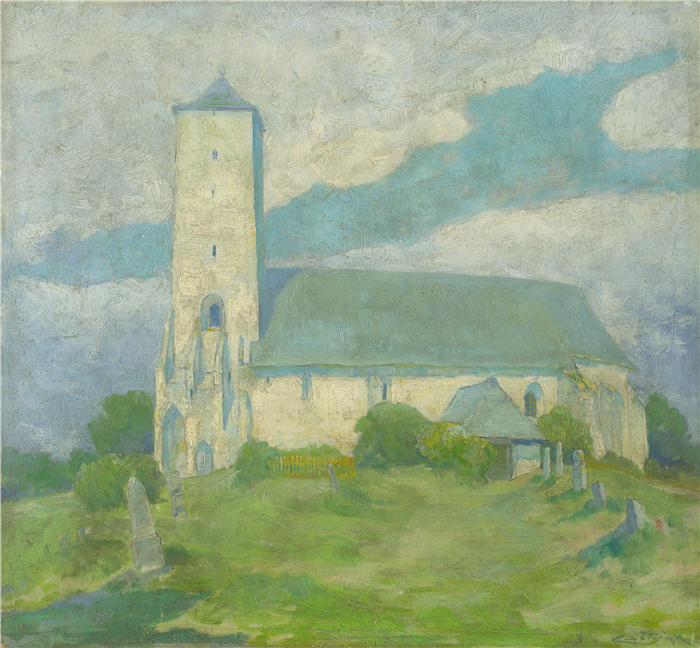 ĽudovítČordák（匈牙利画家）高清作品-《斯维尼察教堂（1912-1920）》
