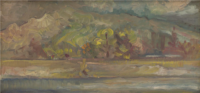 阿诺德·彼得·魏斯-库宾赞（Arnold Peter Weisz-Kubínčan，斯洛伐克画家）高清作品-《风景与河流（1935-1944）》