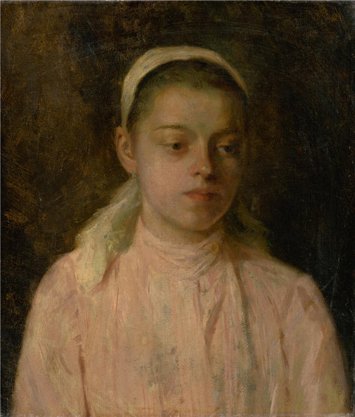 ĽudovítČordák（匈牙利画家）高清作品-《一个农家女头的研究（1894）》