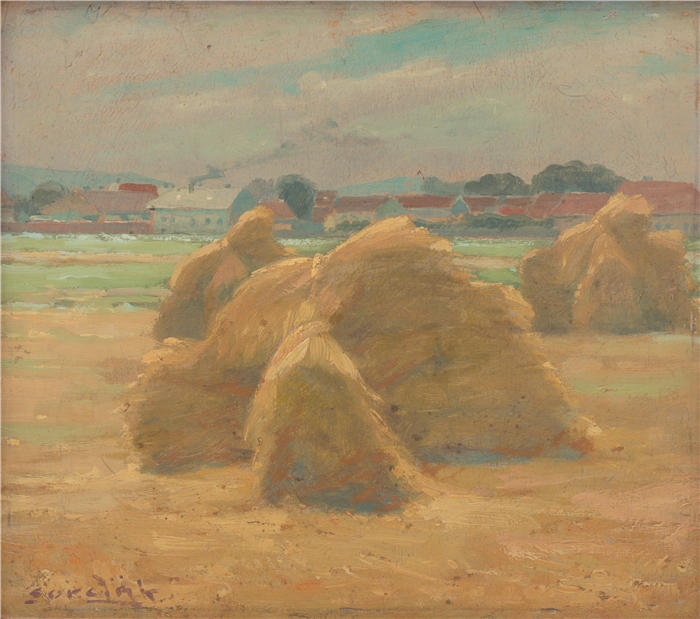 ĽudovítČordák（匈牙利画家）高清作品-《收获（1910）》