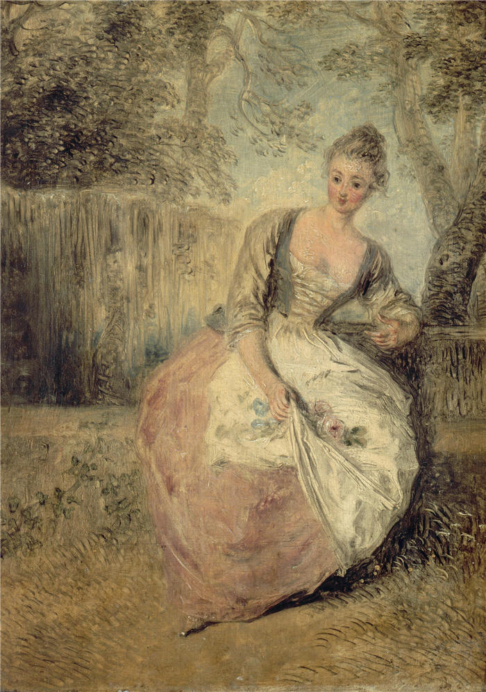 让-安托万·华托（Jean-Antoine Watteau，法国画家）高清作品-《忧心忡忡的情人》