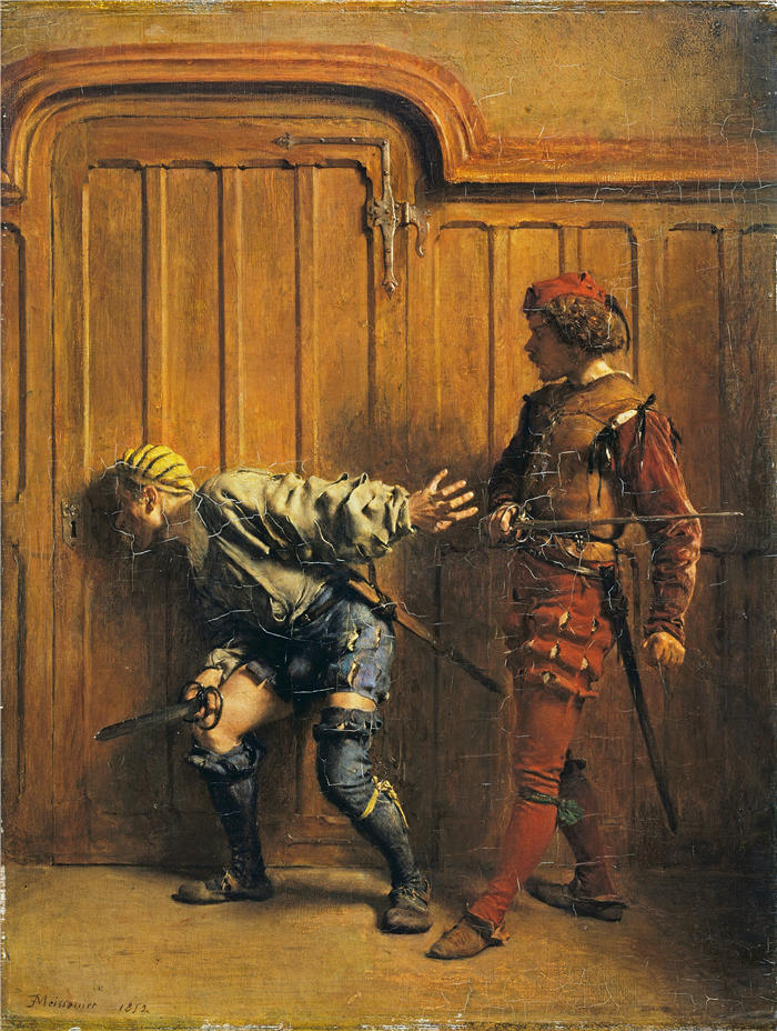 欧内斯特·梅索尼埃（Ernest Meissonier，法国画家）高清作品-《雇佣的刺客 (1852)》