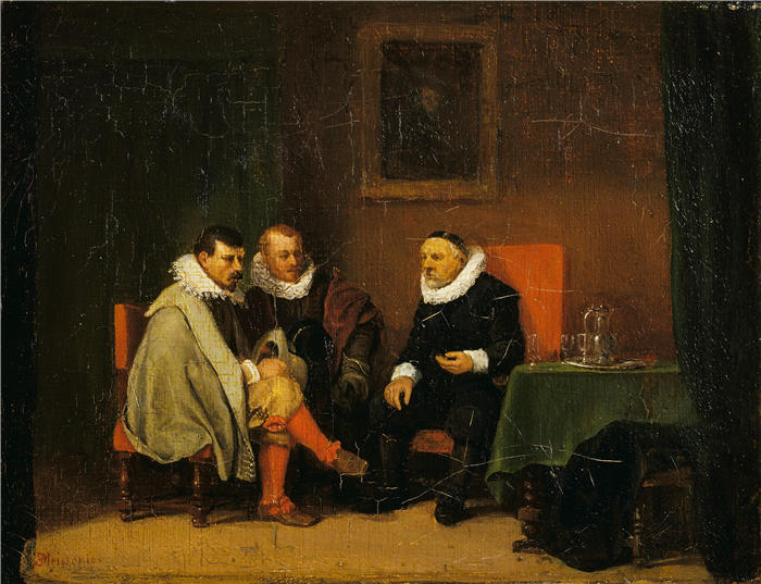 欧内斯特·梅索尼埃（Ernest Meissonier，法国画家）高清作品-《荷兰市民 (1833-4)》
