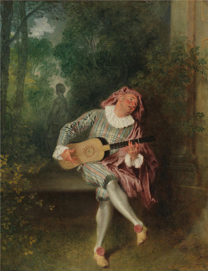 让-安托万·华托(Jean-Antoine Watteau,法国画家)高清作品-《Mezzetin(约 1718-20 年)》