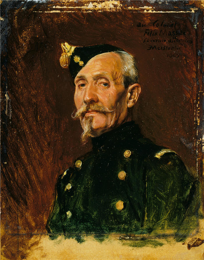 欧内斯特·梅索尼埃(Ernest Meissonier,法国画家)高清作品-《费利克斯·马苏上校 (1867)》