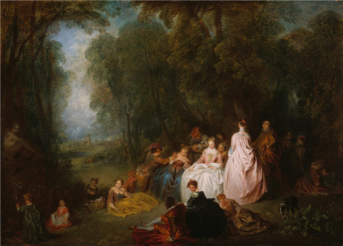 让-安托万·华托（Jean-Antoine Watteau，法国画家）高清作品-《田园聚会（1718-21）》