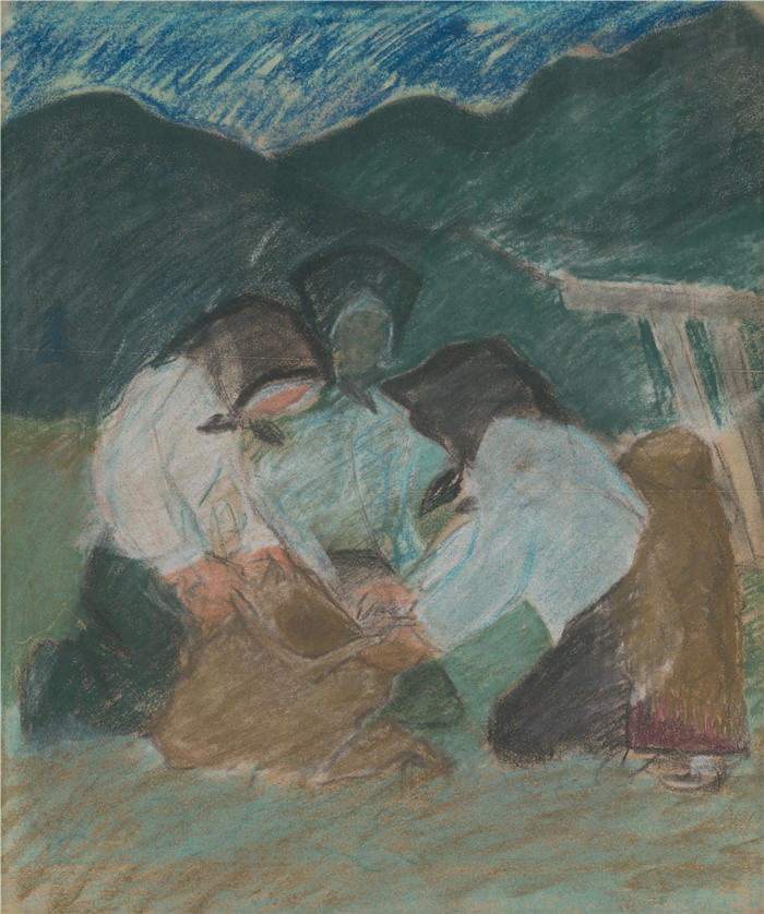 阿诺德·彼得·魏斯-库宾赞（Arnold Peter Weisz-Kubínčan，斯洛伐克画家）高清作品-《在袋子里（1930-1933）》
