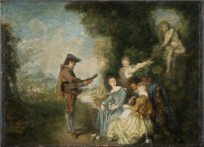 让-安托万·华托(Jean-Antoine Watteau,法国画家)高清作品-《爱情课》