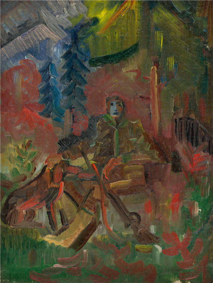 阿诺德·彼得·魏斯-库宾赞（Arnold Peter Weisz-Kubínčan，斯洛伐克画家）高清作品-《休息猎人 (1930-1940)》
