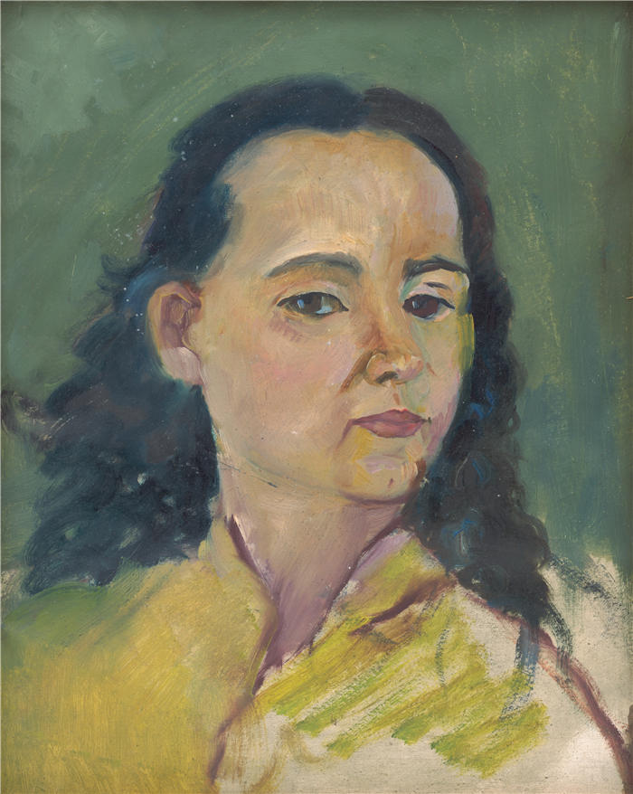 阿诺德·彼得·魏斯-库宾赞(Arnold Peter Weisz-Kubínčan,斯洛伐克画家)高清作品-《女人肖像 (1930)》