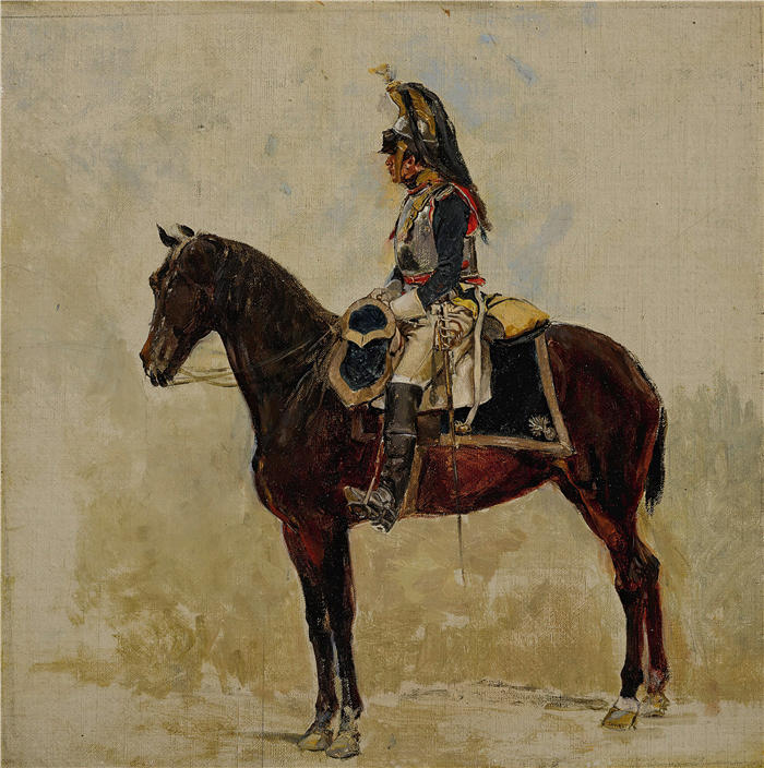 欧内斯特·梅索尼埃（Ernest Meissonier，法国画家）高清作品-《胸甲骑兵 (1893)》