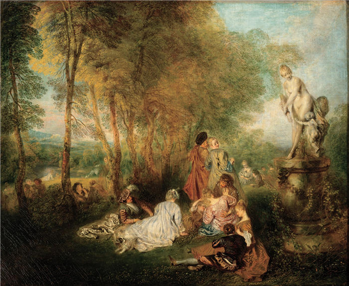 让-安托万·华托（Jean-Antoine Watteau，法国画家）高清作品-《爱的盛宴（约 1718-1719 年）》