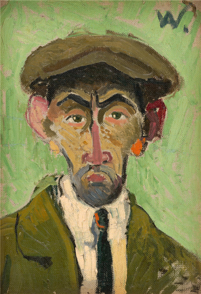阿诺德·彼得·魏斯-库宾赞(Arnold Peter Weisz-Kubínčan,斯洛伐克画家)高清作品-《自画像 (1927)》