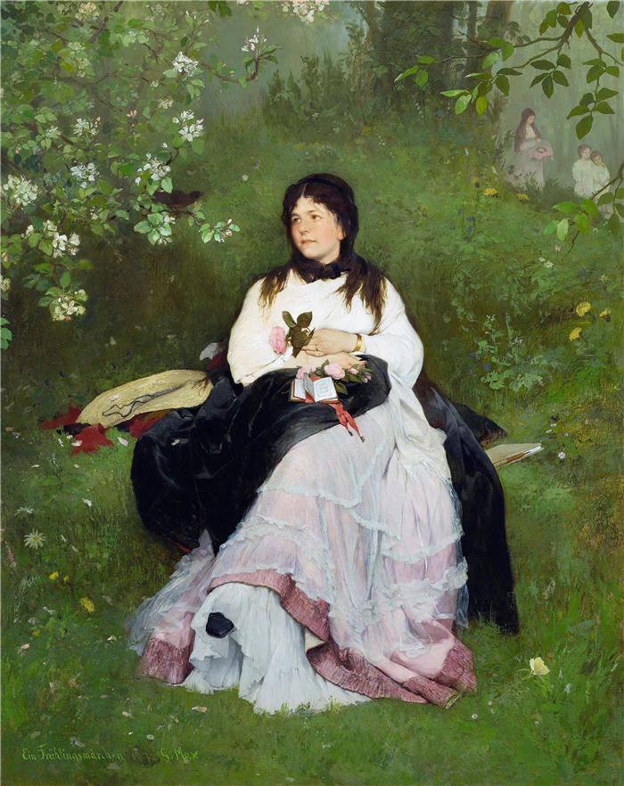 加布里埃尔·冯·麦克斯（Gabriel von Max，奥地利画家）高清作品-《春天的童话 (1872)》