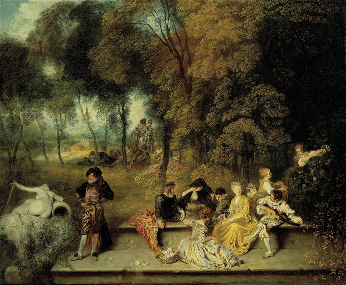 让-安托万·华托(Jean-Antoine Watteau,法国画家)高清作品-《爱的乐趣》