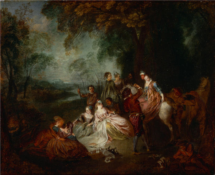 让-安托万·华托（Jean-Antoine Watteau，法国画家）高清作品-《香槟派对》